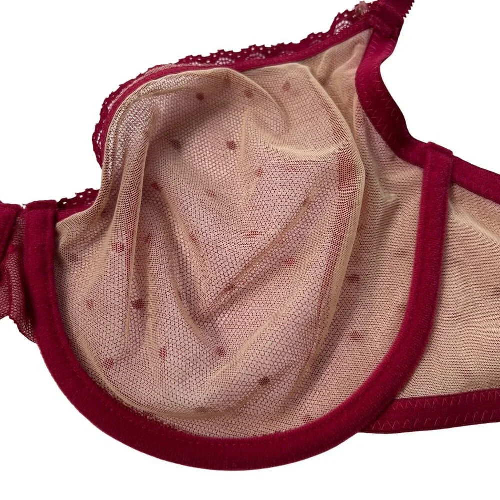 Mesh Lace Underwire Demi Bra 42D NEW